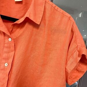 Cynthia Rowley Linen Top Size Small Coral pink